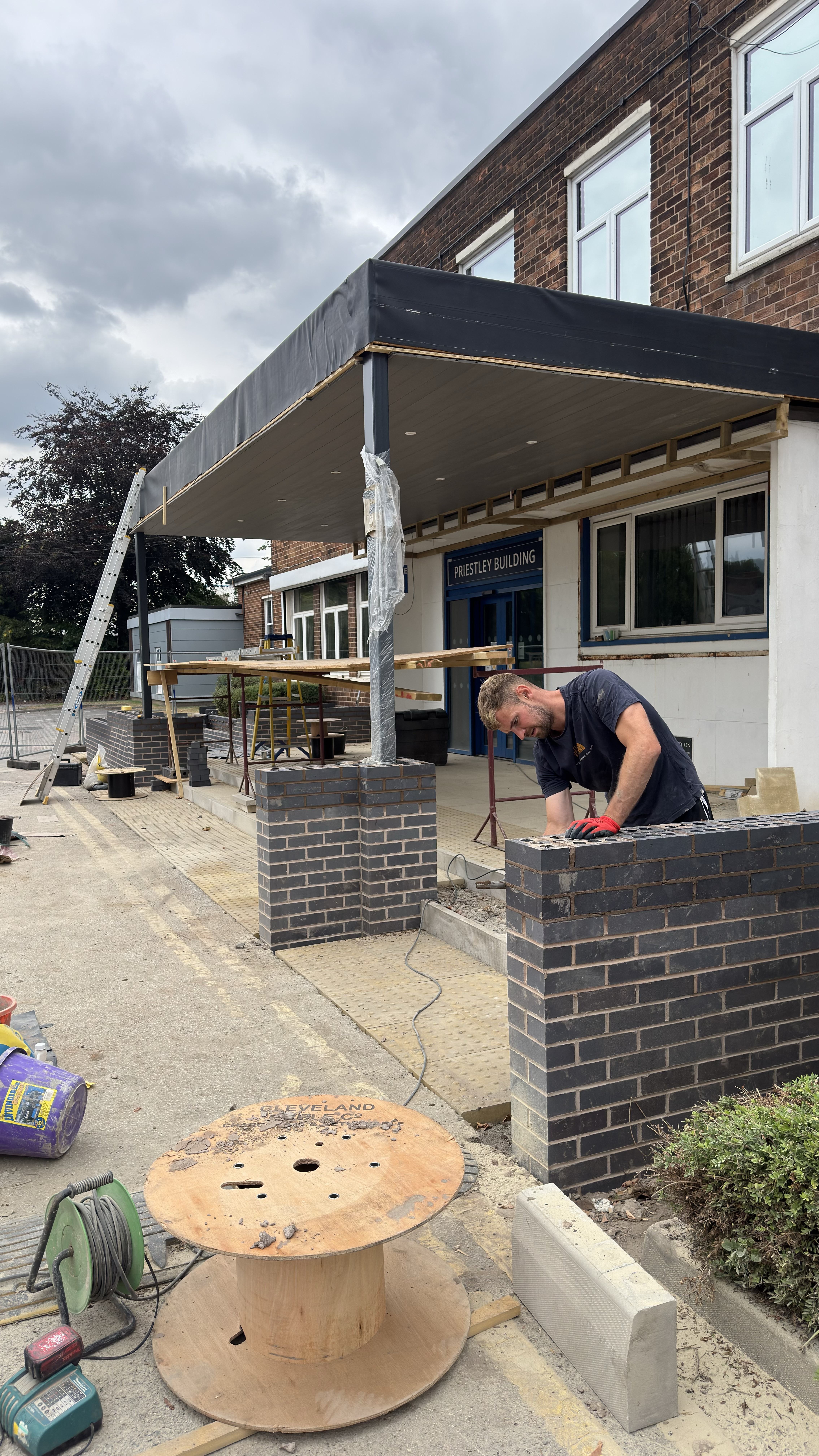 Two-storey rear brick extension
