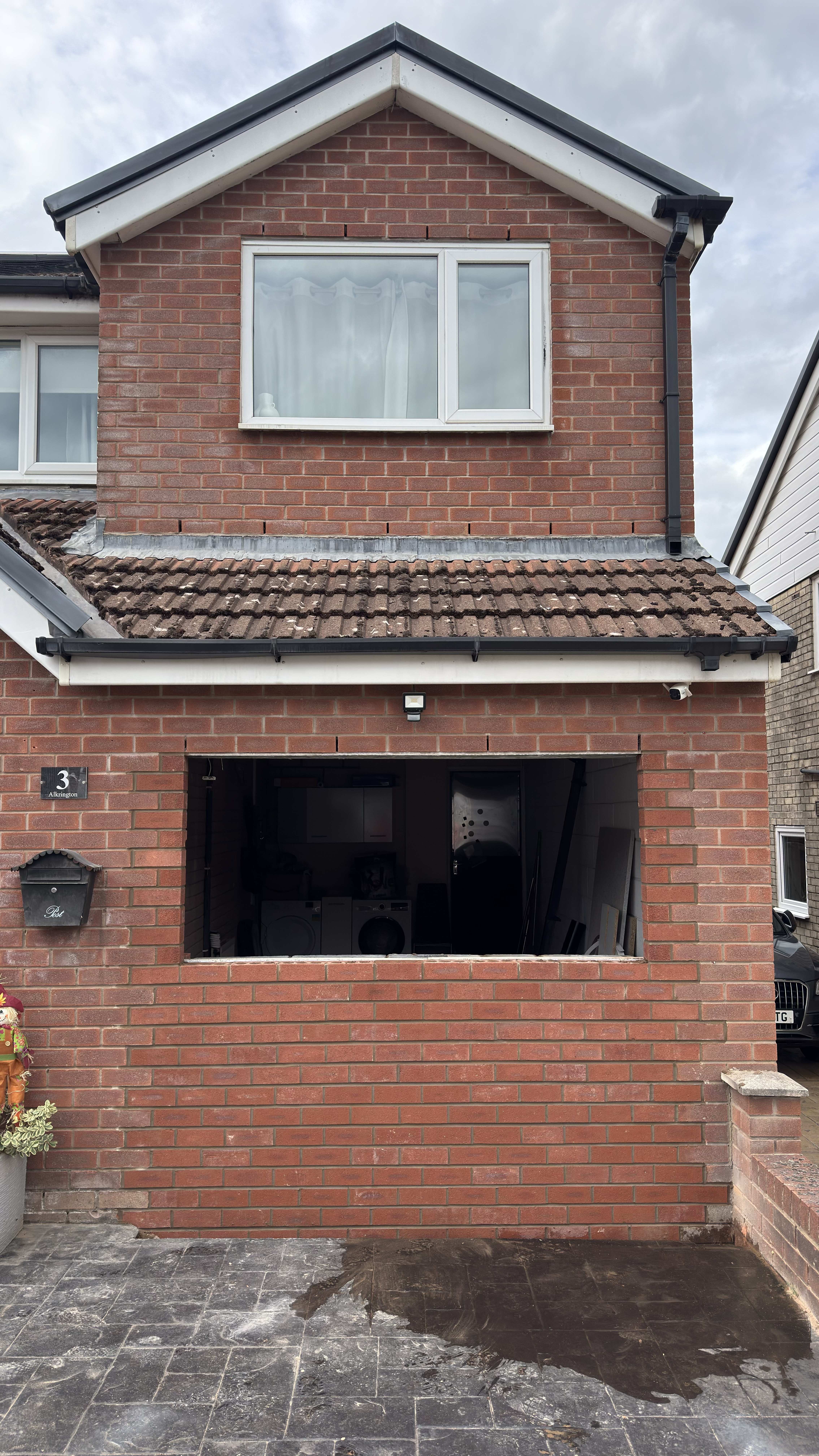 Rear extension brickwork and glazing