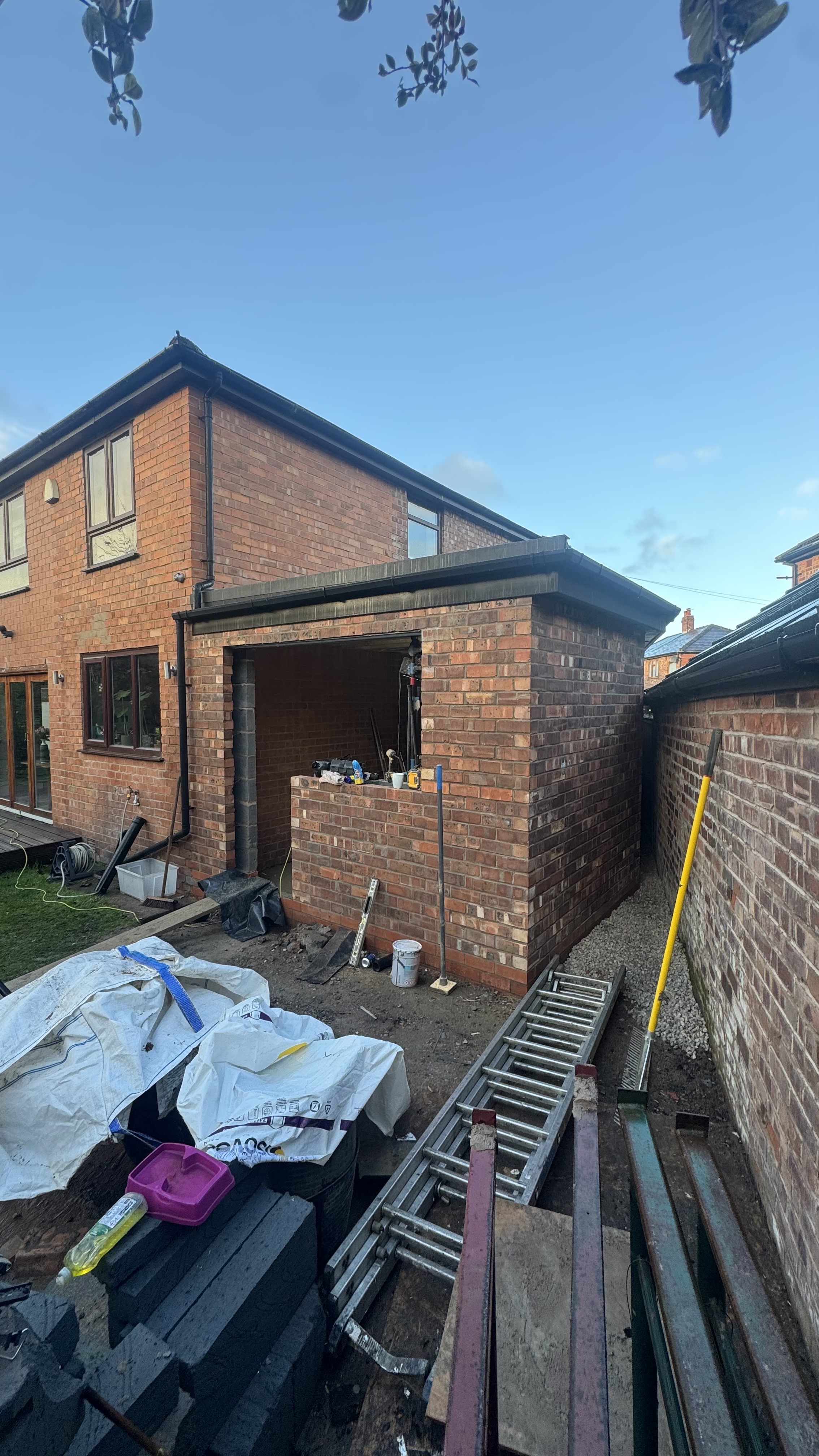 Brick steps with paving